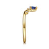 Curved Wedding Ring in 14k Yellow Gold with Pear Sapphire at Gabriel & Co.