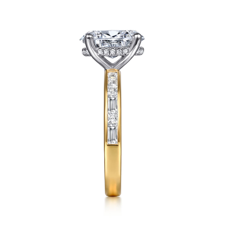 Jonah - 14K White-Yellow Gold Oval Diamond Engagement Ring