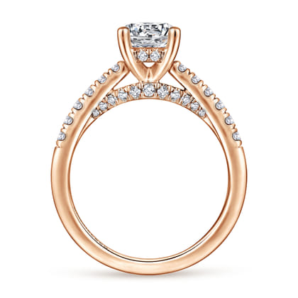 Jones - 14K Rose Gold Round Diamond Engagement Ring