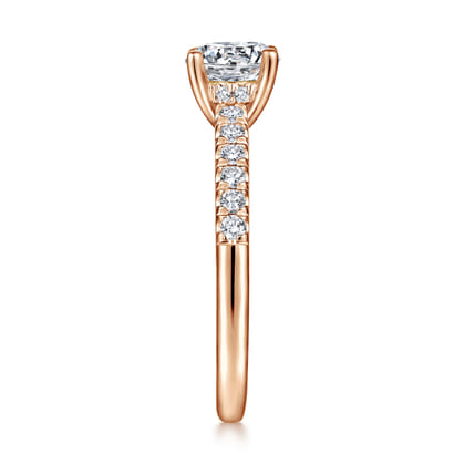 Jones - 14K Rose Gold Round Diamond Engagement Ring