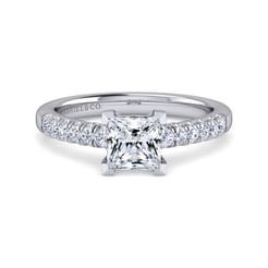 Jones - 14K White Gold Princess Cut Diamond Engagement Ring