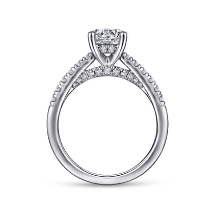 Jones - 14K White Gold Round Diamond Engagement Ring