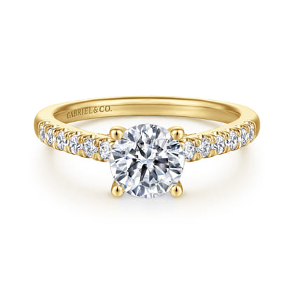 Jones - 14K Yellow Gold Round Diamond Engagement Ring