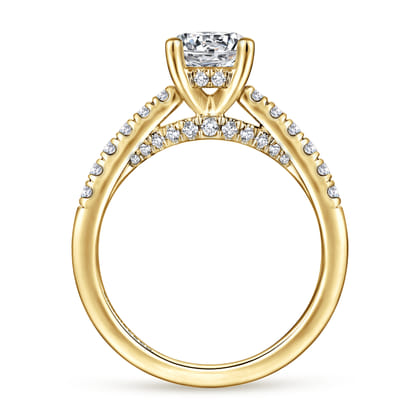 Jones - 14K Yellow Gold Round Diamond Engagement Ring