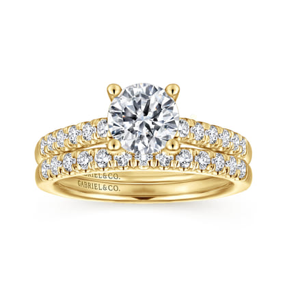 Jones - 14K Yellow Gold Round Diamond Engagement Ring