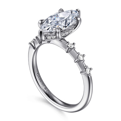 Joplin - 14K White Gold Marquise Shape Diamond Engagement Ring