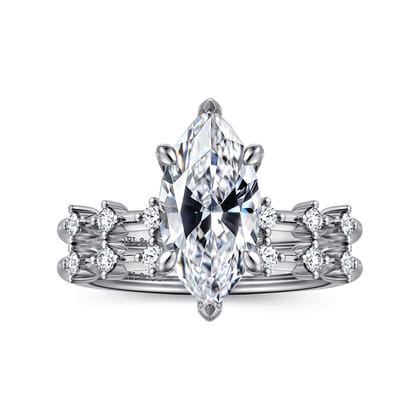 Joplin - 14K White Gold Marquise Shape Diamond Engagement Ring
