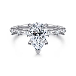 Joplin - 14K White Gold Pear Shape Diamond Engagement Ring