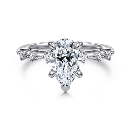 Joplin - 14K White Gold Pear Shape Diamond Engagement Ring