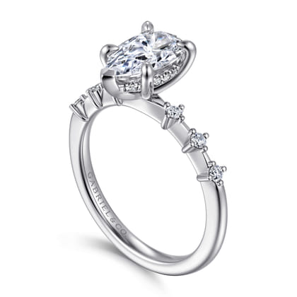Joplin - 14K White Gold Pear Shape Diamond Engagement Ring