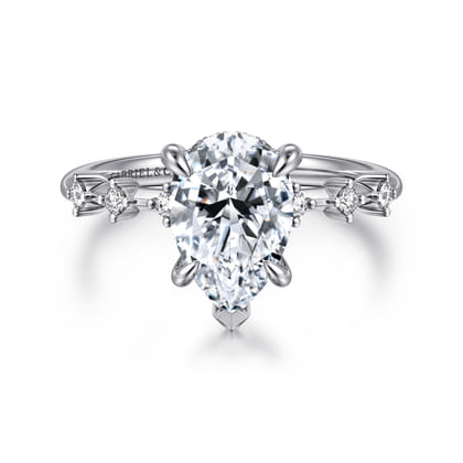 Joplin - 14K White Gold Pear Shape Diamond Engagement Ring