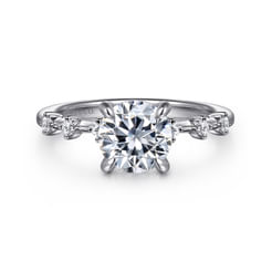 14K White Gold Round Diamond Engagement Ring