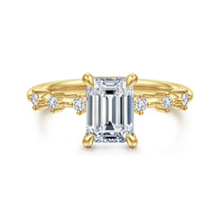 Joplin - 14K Yellow Gold Emerald Cut Diamond Engagement Ring