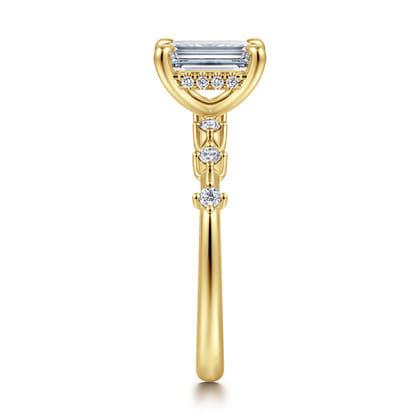 Joplin - 14K Yellow Gold Emerald Cut Diamond Engagement Ring