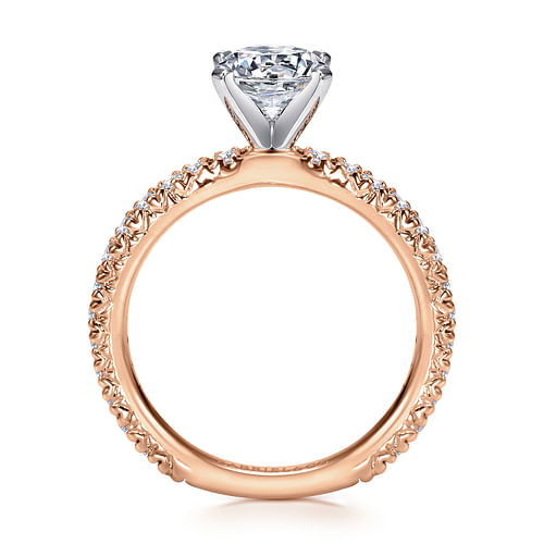 Jordan - 14K White-Rose Gold Round Diamond Engagement Ring - 0.39 ct - Shot 2