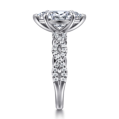 Josefina - 14K White Gold Twisted Marquise Shape Diamond Engagement Ring