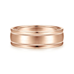 Joseph - 14K Rose Gold 7mm - Men's Wedding Band in Satin Finish