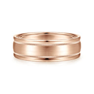 Joseph - 14K Rose Gold 7mm - Men's Wedding Band in Satin Finish