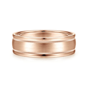 Joseph - 14K Rose Gold 7mm - Men's Wedding Band in Satin Finish