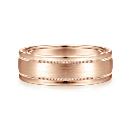 Joseph - 14K Rose Gold 7mm - Men's Wedding Band in Satin Finish