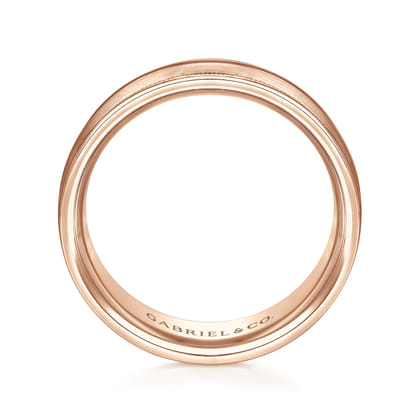 Joseph - 14K Rose Gold 7mm - Men's Wedding Band in Satin Finish