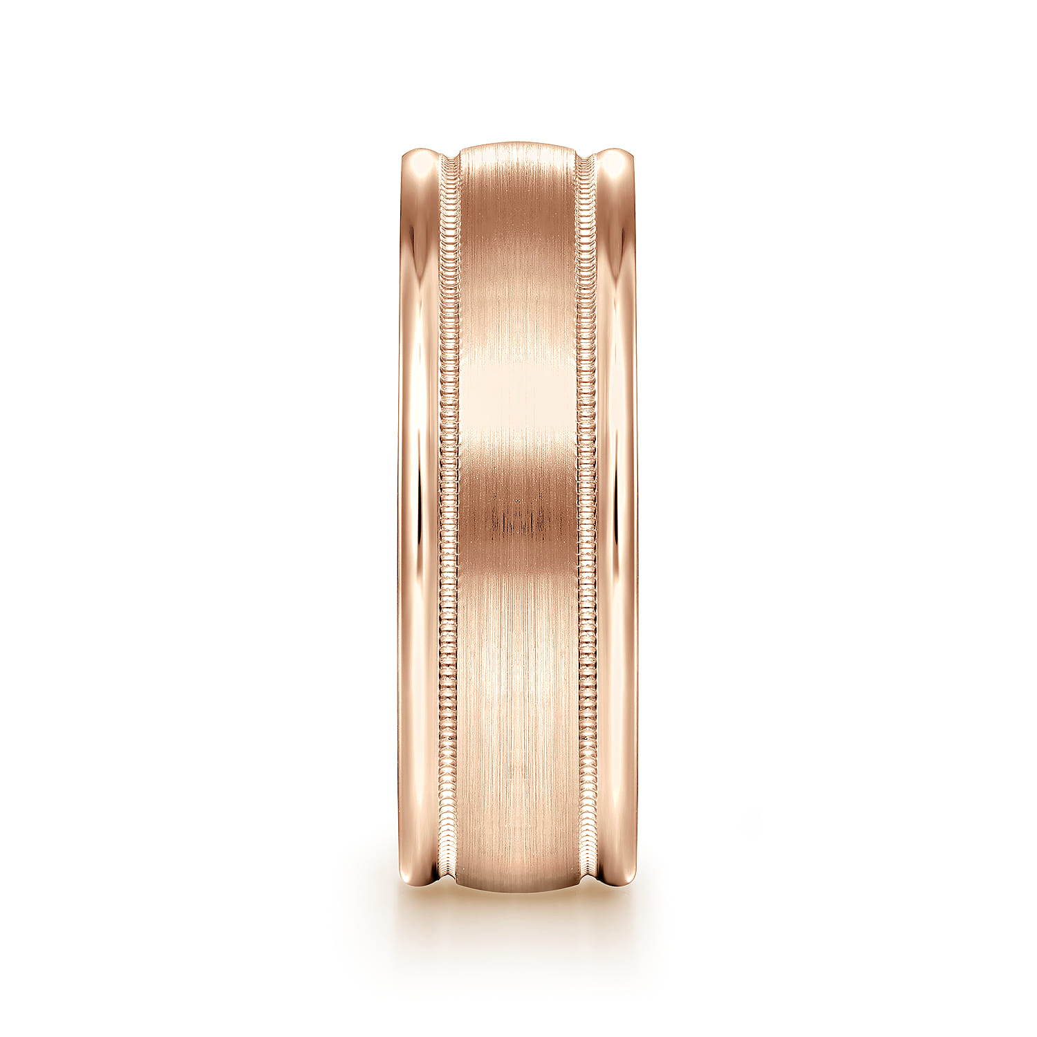 Joseph - 14K Rose Gold 7mm - Men's Wedding Band in Satin Finish - Shot 4