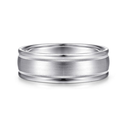 Joseph - 14K White Gold 7mm - Men's Wedding Band in Satin Finish