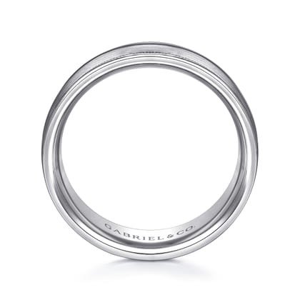 Joseph - 14K White Gold 7mm - Men's Wedding Band in Satin Finish