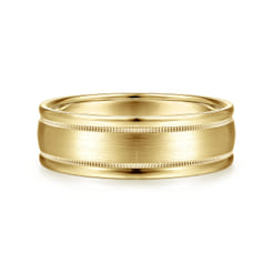 Joseph - 14K Yellow Gold 7mm - Men's Wedding Band in Satin Finish