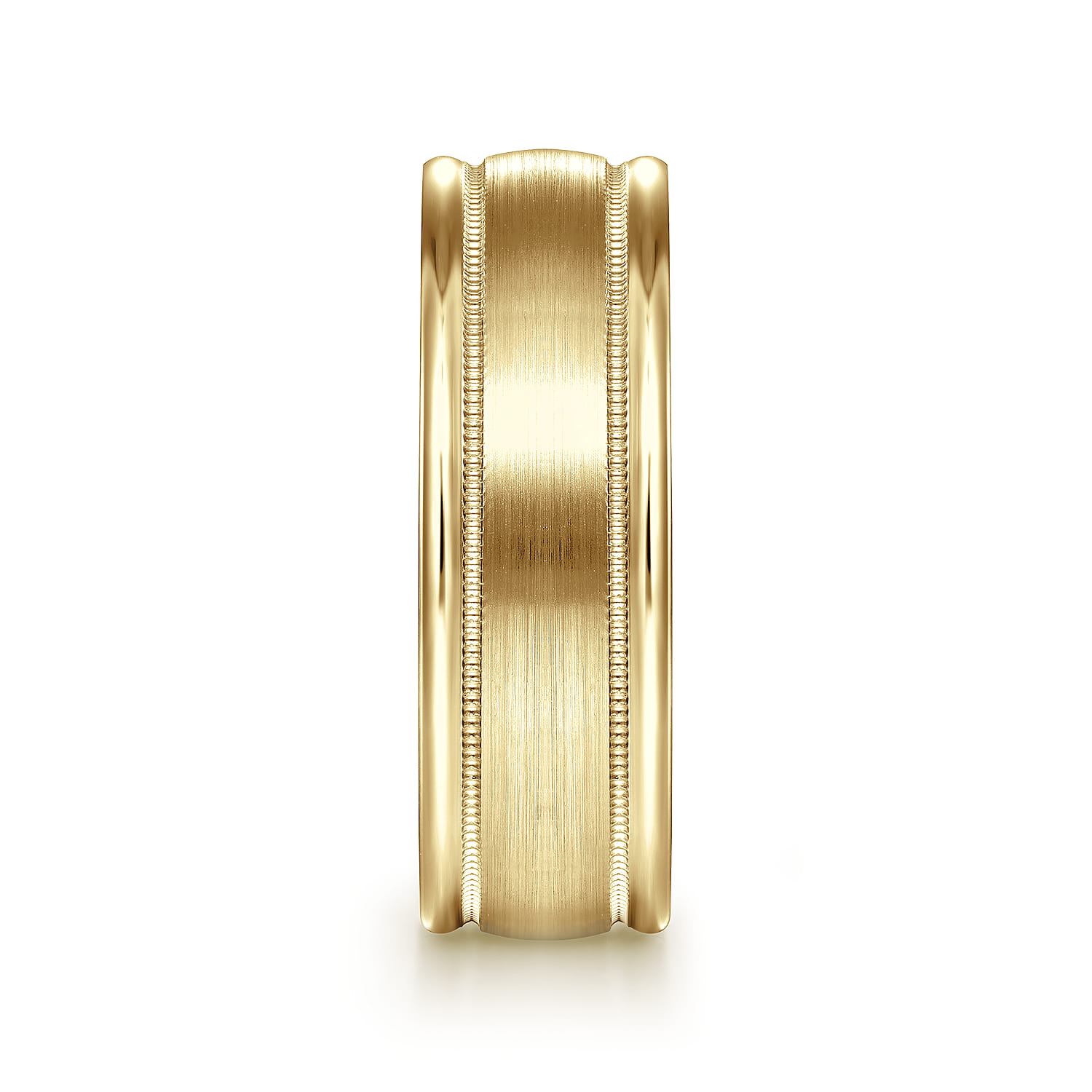 Joseph - 14K Yellow Gold 7mm - Men's Wedding Band in Satin Finish - Shot 4