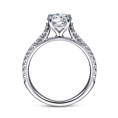 Josephine - 18K White Gold Round Diamond Engagement Ring - 0.28 ct - Shot 2