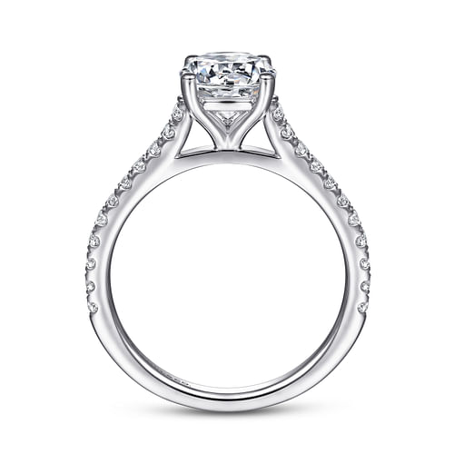 Josephine - 18K White Gold Round Diamond Engagement Ring - 0.3 ct - Shot 2