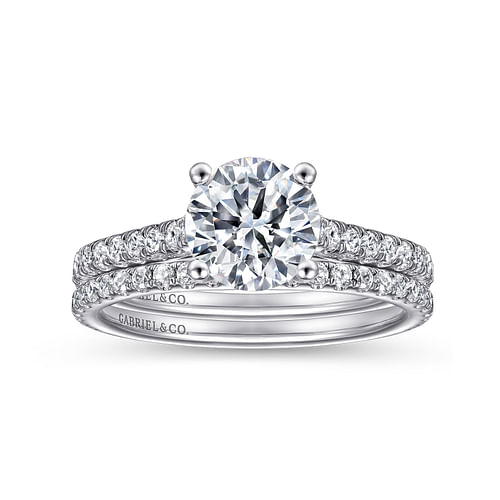 Josephine - 18K White Gold Round Diamond Engagement Ring - 0.3 ct - Shot 4