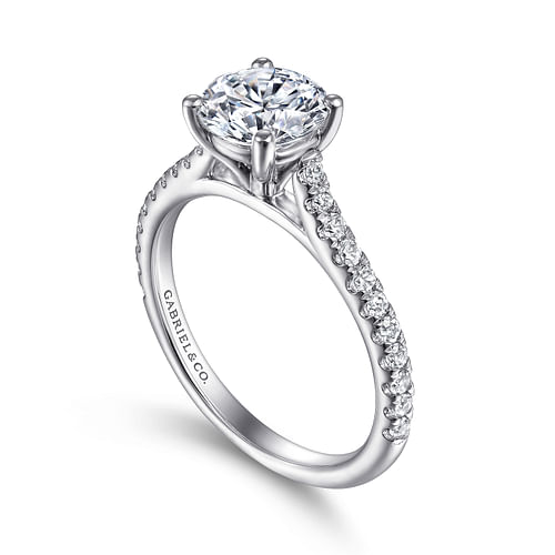 Josephine - Platinum Round Diamond Engagement Ring - 0.3 ct - Shot 3