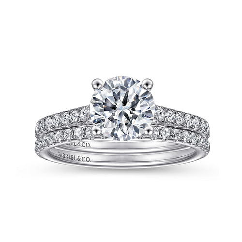 Josephine - Platinum Round Diamond Engagement Ring - 0.3 ct - Shot 4