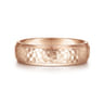 Joshua - 14K Rose Gold 6mm - Hammered Finish Men's Wedding Band