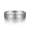 Josiah - 14K White Gold 6mm - Satin Polish Center and Milgrain Edge Men's Wedding Band