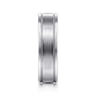 Josiah - 14K White Gold 6mm - Satin Polish Center and Milgrain Edge Men's Wedding Band
