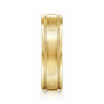 Josiah - 14K Yellow Gold 6mm - Satin Polish Center and Milgrain Edge Men's Wedding Band