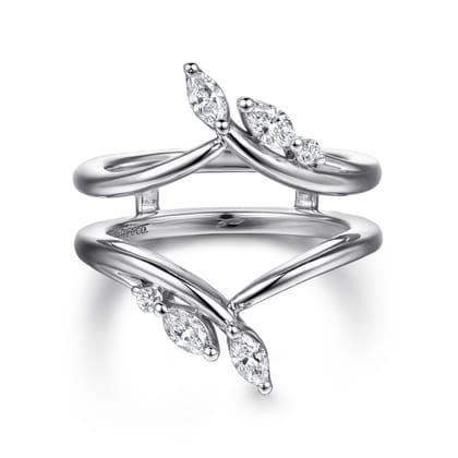 Journey - 14K White Gold Prong set Marquise and Round Diamond Ring Enhancer