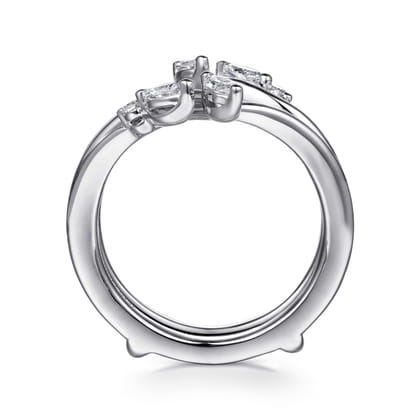 Journey - 14K White Gold Prong set Marquise and Round Diamond Ring Enhancer