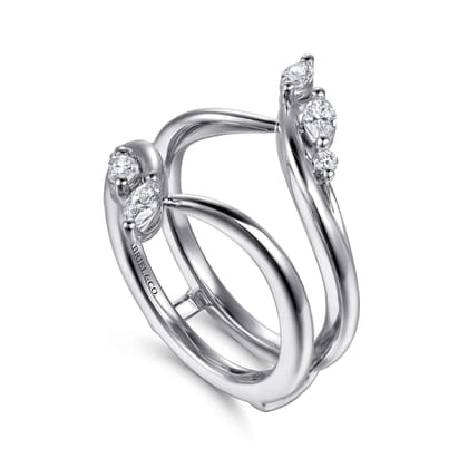 Journey - 14K White Gold Prong set Marquise and Round Diamond Ring Enhancer