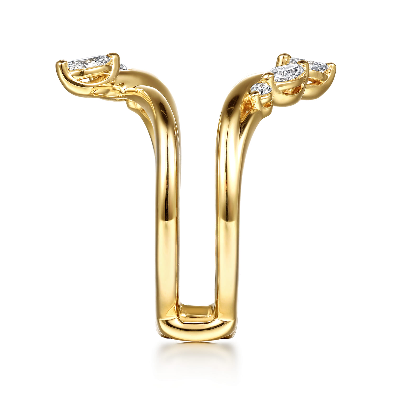 Enhancer Wedding Ring in 14k Yellow Gold with Marquise Natural Diamond at Gabriel & Co. - Shot 4