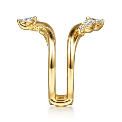 Journey - 14K Yellow Gold Prong set Marquise and Round Diamond Ring Enhancer