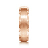 Julian - 14K Rose Gold 6mm - Satin Finish Men's Wedding Band with Carved Edge