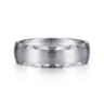Julian - 14K White Gold 6mm - Satin Finish Men's Wedding Band with Carved Edge