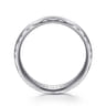 Julian - 14K White Gold 6mm - Satin Finish Men's Wedding Band with Carved Edge