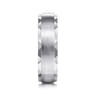 Julian - 14K White Gold 6mm - Satin Finish Men's Wedding Band with Carved Edge