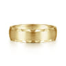 Julian - 14K Yellow Gold 6mm - Satin Finish Men's Wedding Band with Carved Edge