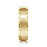 Julian - 14K Yellow Gold 6mm - Satin Finish Men's Wedding Band with Carved Edge